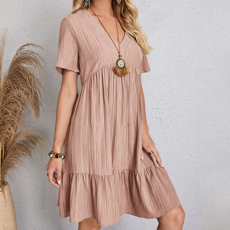 Women’s Summer Solid Dress Casual Bohemian.