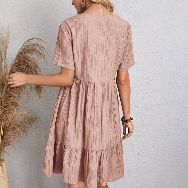 Women’s Summer Solid Dress Casual Bohemian.