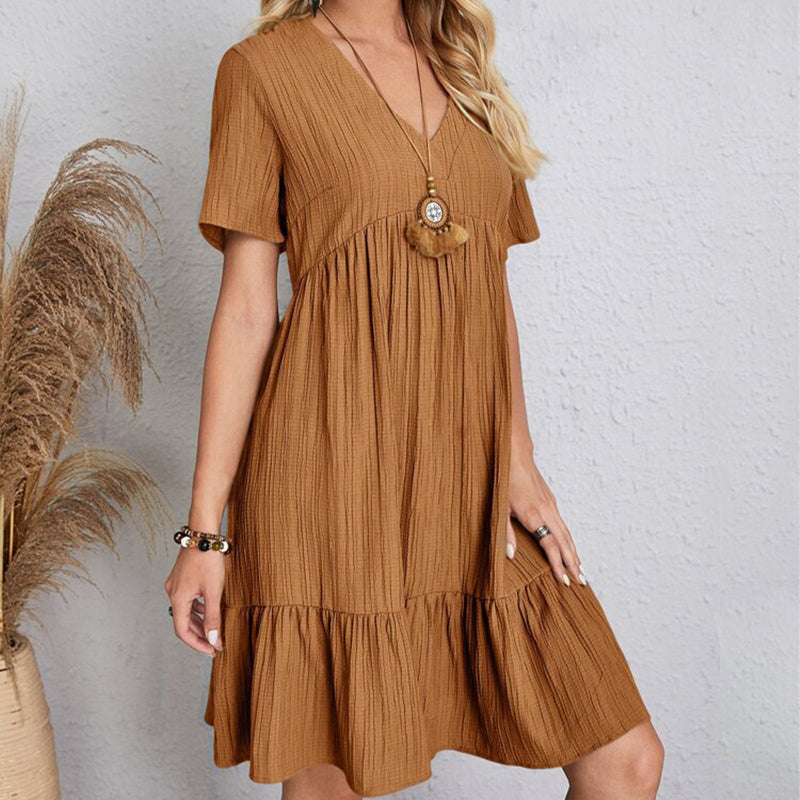 Women’s Summer Solid Dress Casual Bohemian.