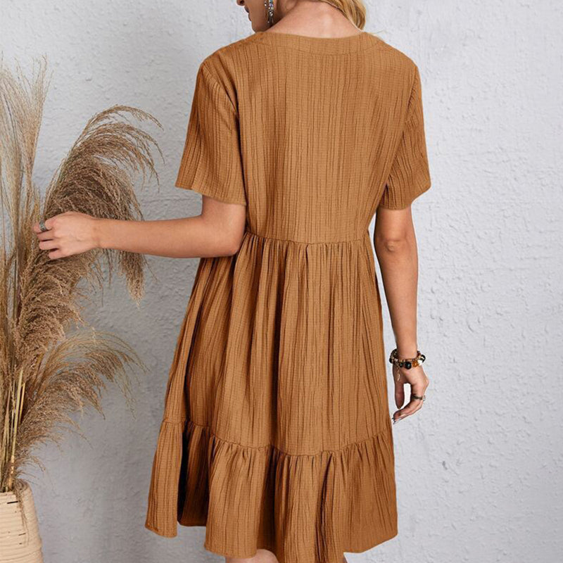 Women’s Summer Solid Dress Casual Bohemian.