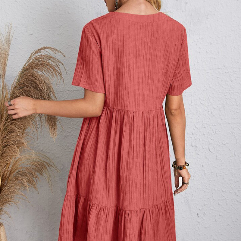 Women’s Summer Solid Dress Casual Bohemian.