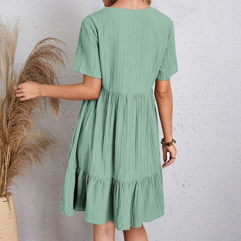 Women’s Summer Solid Dress Casual Bohemian.