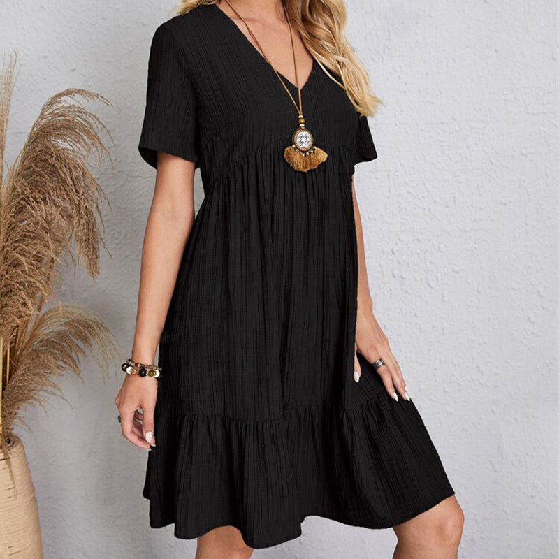 Women’s Summer Solid Dress Casual Bohemian.