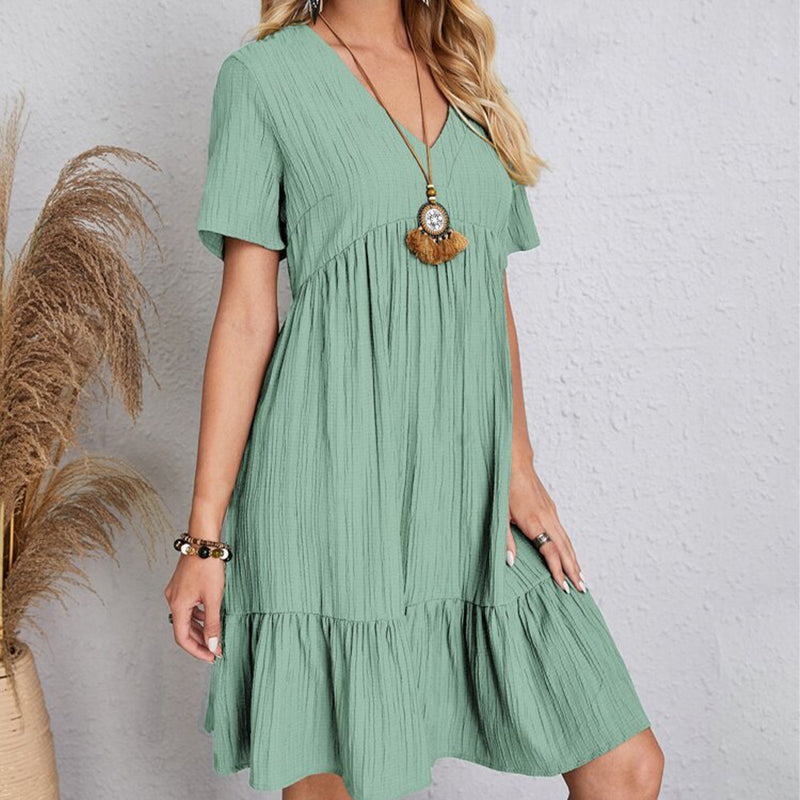 Women’s Summer Solid Dress Casual Bohemian.