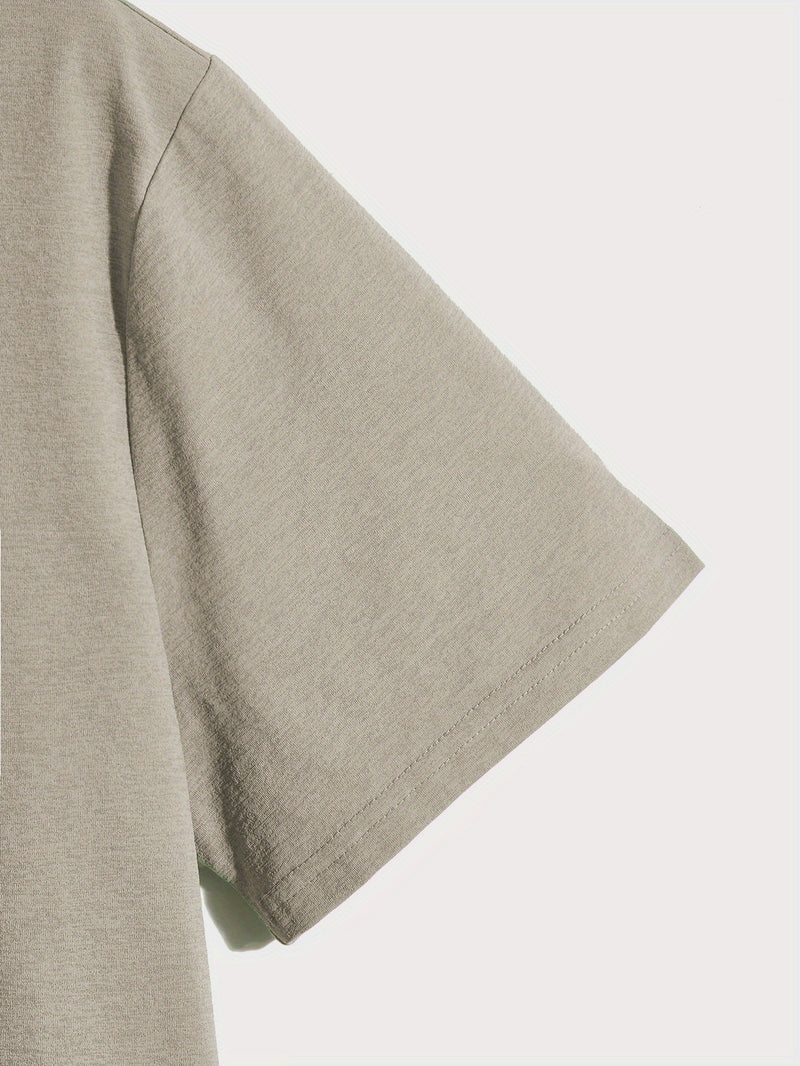 Men's Round Crew Neck Short Sleeve Tee, casual T-Shirt.