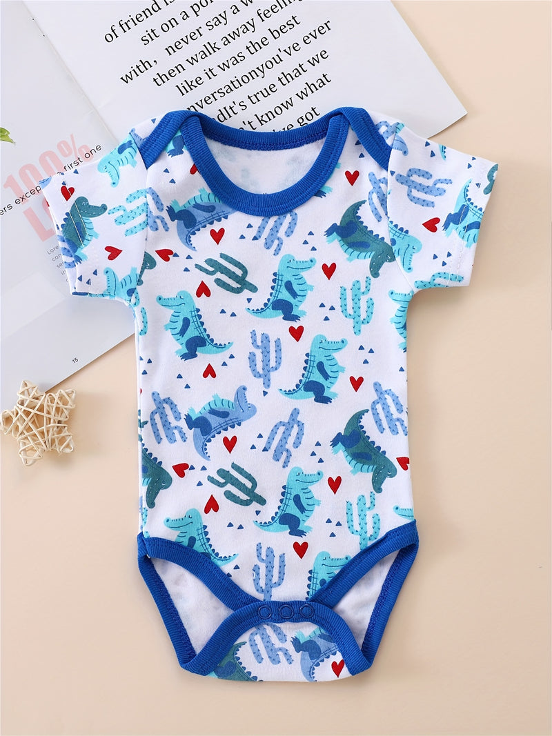 3pcs European and American Style Baby Short-Sleeve Bodysuit Romper Set.