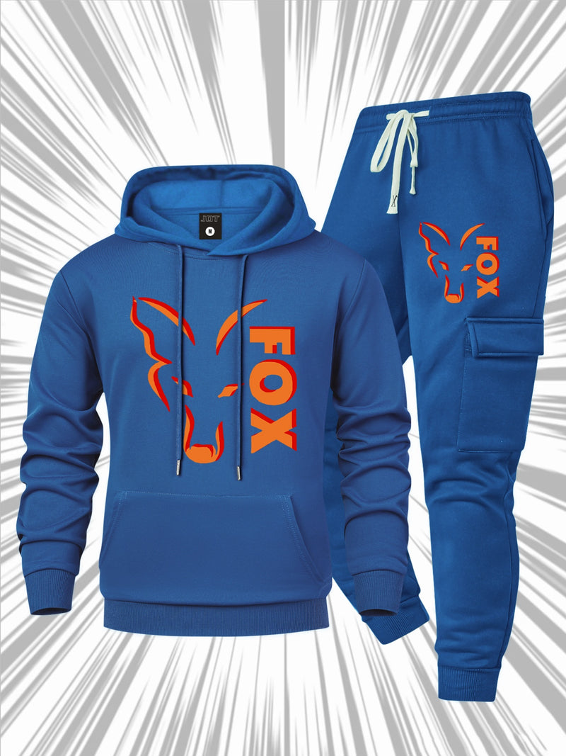 Men's Casual 2pcs Set, Fashion Long Sleeve Streetwear Hoodie.