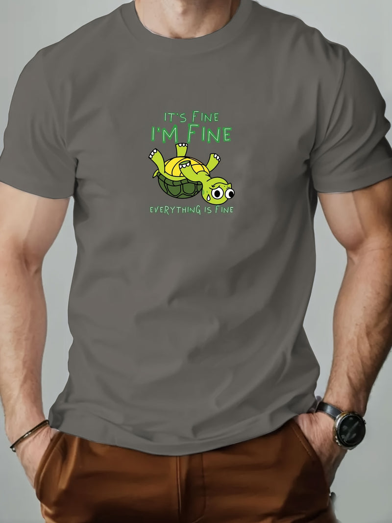 Men's Summer Casual Crew Neck Short Sleeve T-Shirt.