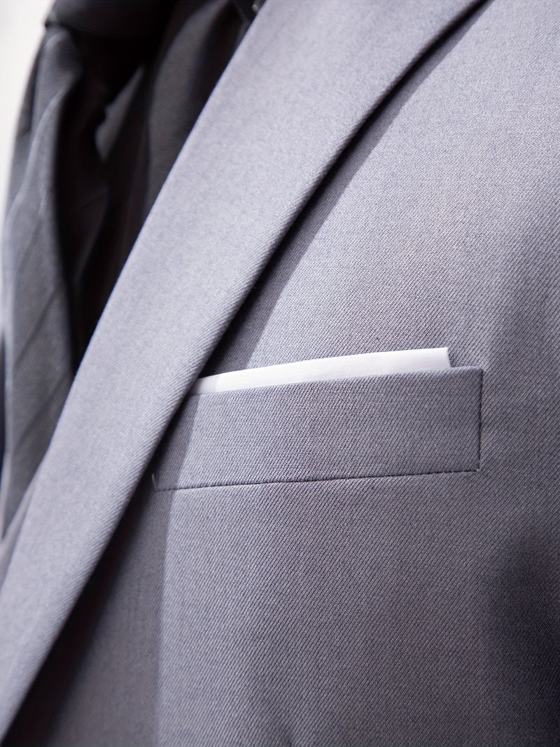 Men's 2pcs Suit Set: Jacket and Trousers, Single-Breasted with Two Buttons.