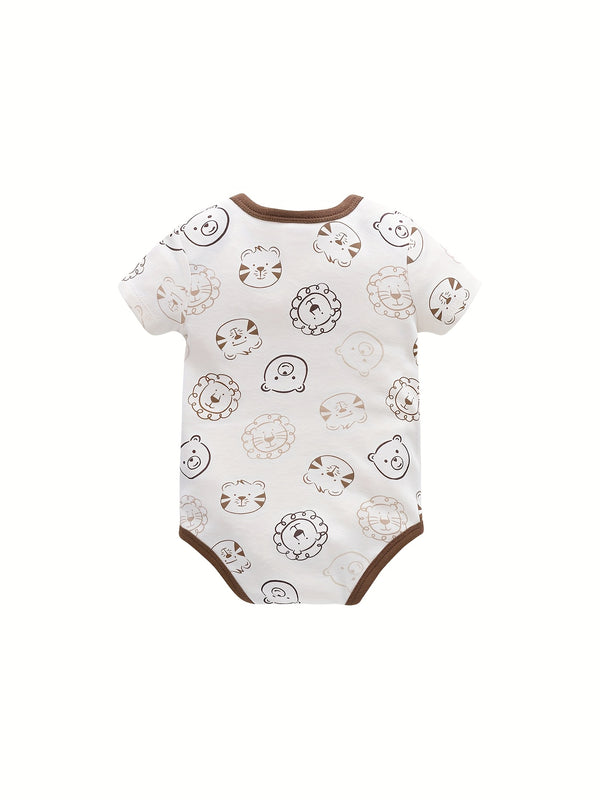 6pcs Newborn Baby Short-Sleeve Onesies.