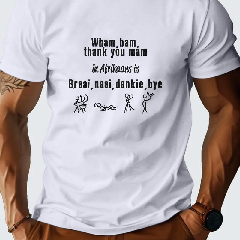 Thank You Ma'Am. Men'S Short-Sleeved Shirt for Spring And Summer.