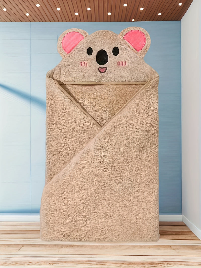 1-Pack Kids Hooded Bathrobe - Animal Cartoon Design.
