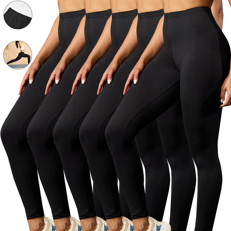 Set of 5 Ultra-Soft Athletic Leggings for Women, Designed for Workouts.