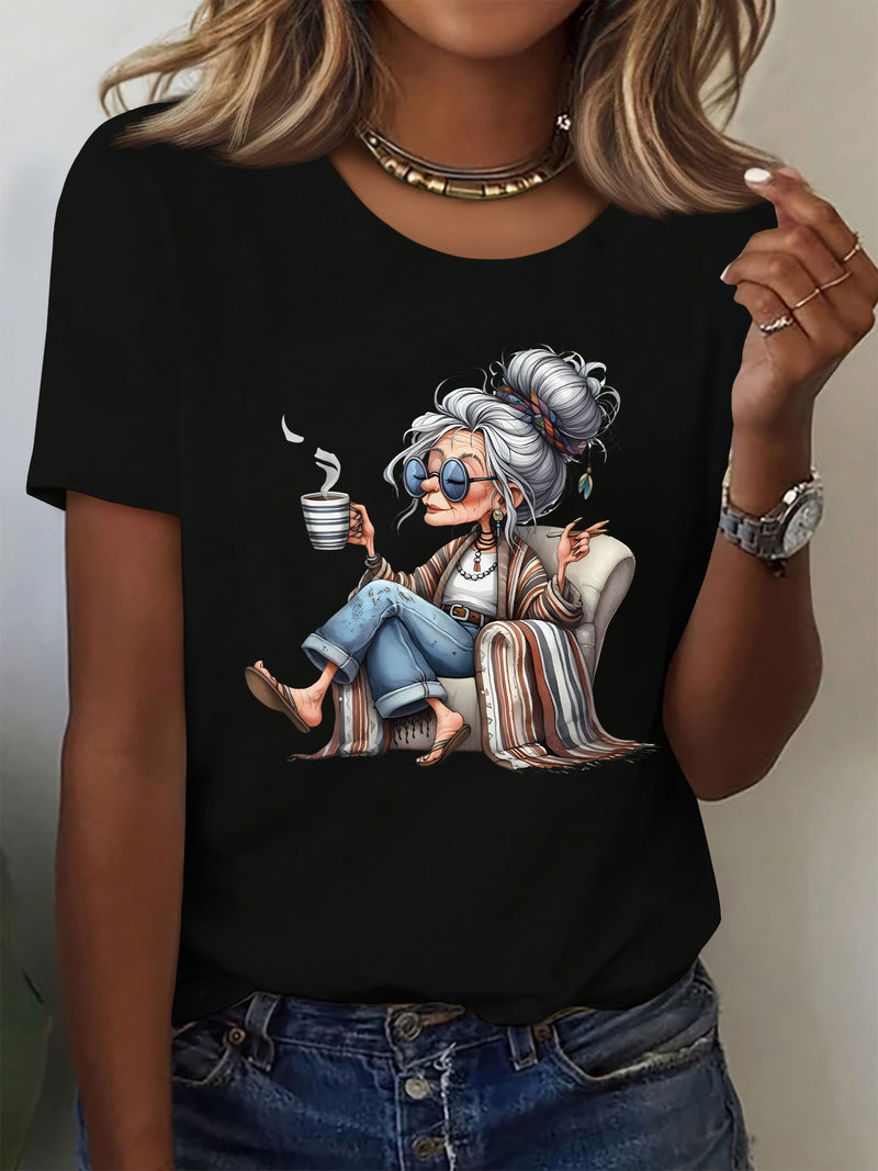 Women’s Home Casual Round Neck Short-Sleeved Top.