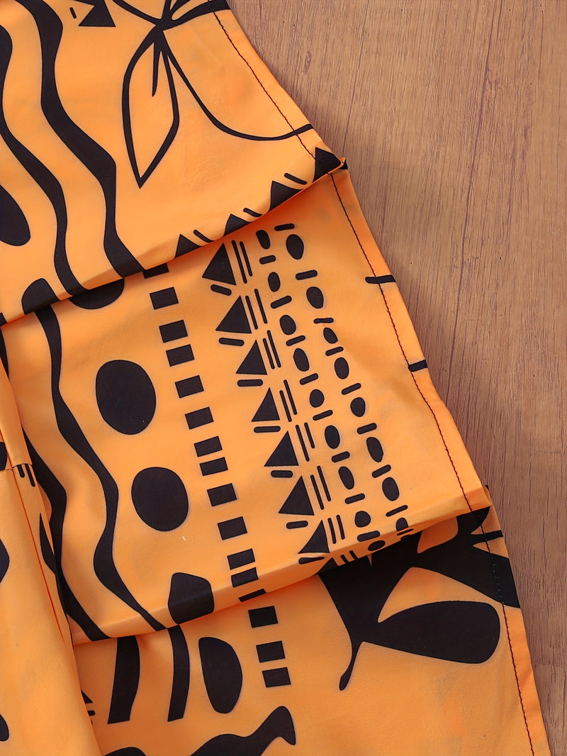 Women's Tank Top And Beach Vacation Style Printed Pants Set.