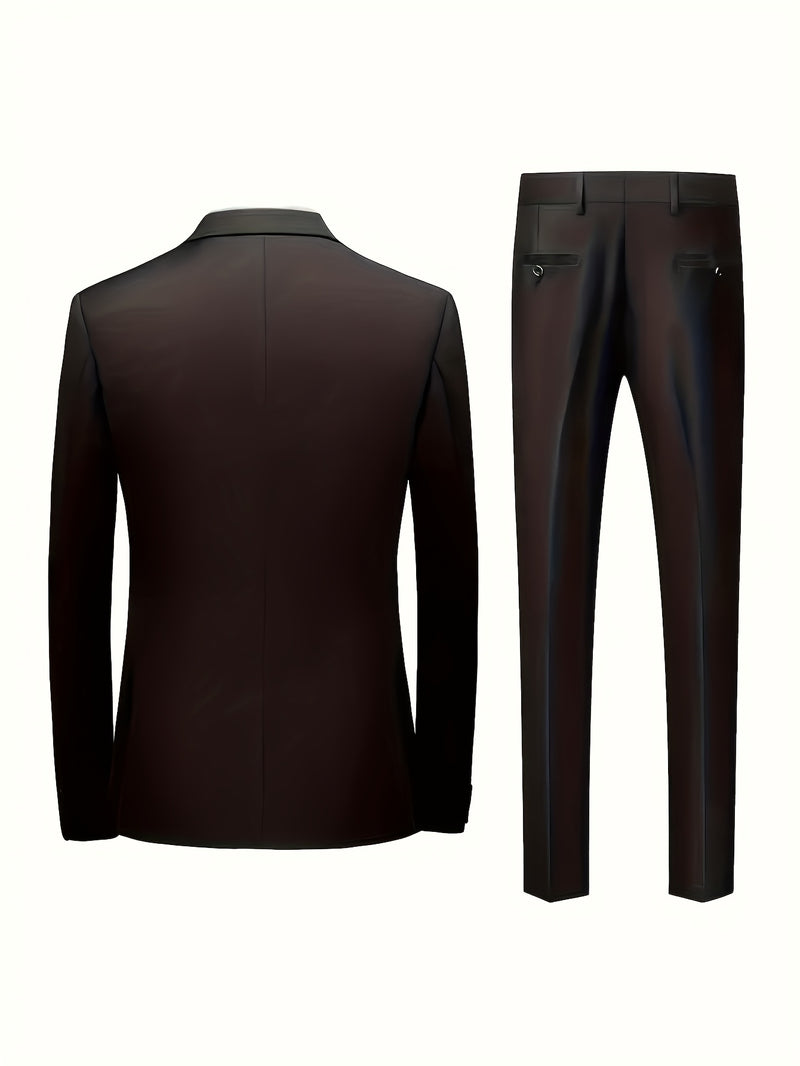Men's 2pcs Wedding Suit Set Slim Fit Business Suit Jacket,Classic Pants.