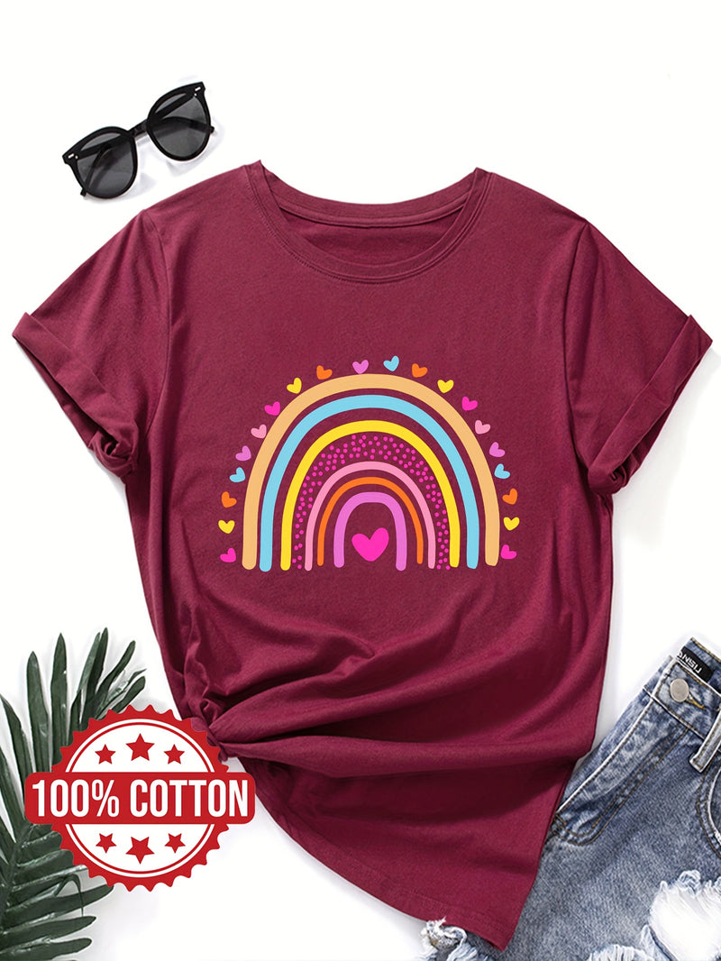 Women’s Rainbow and Love Print T-shirt.