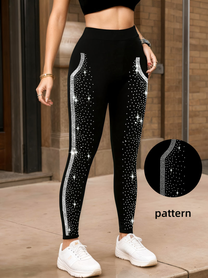 1pc Women's Black Four-Season Cropped Pants.