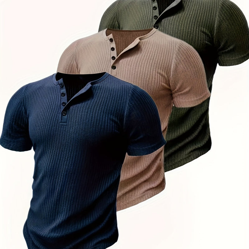 3pcs Men’s Short-Sleeved Fashion Trendy Top.