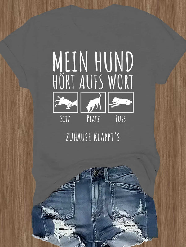 Women's German Dog Graphic T-Shirt.