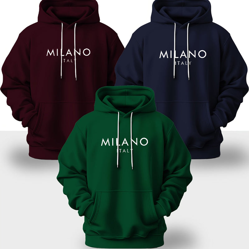Men's Trendy Casual Three-Piece Set Fashion Hoodie.