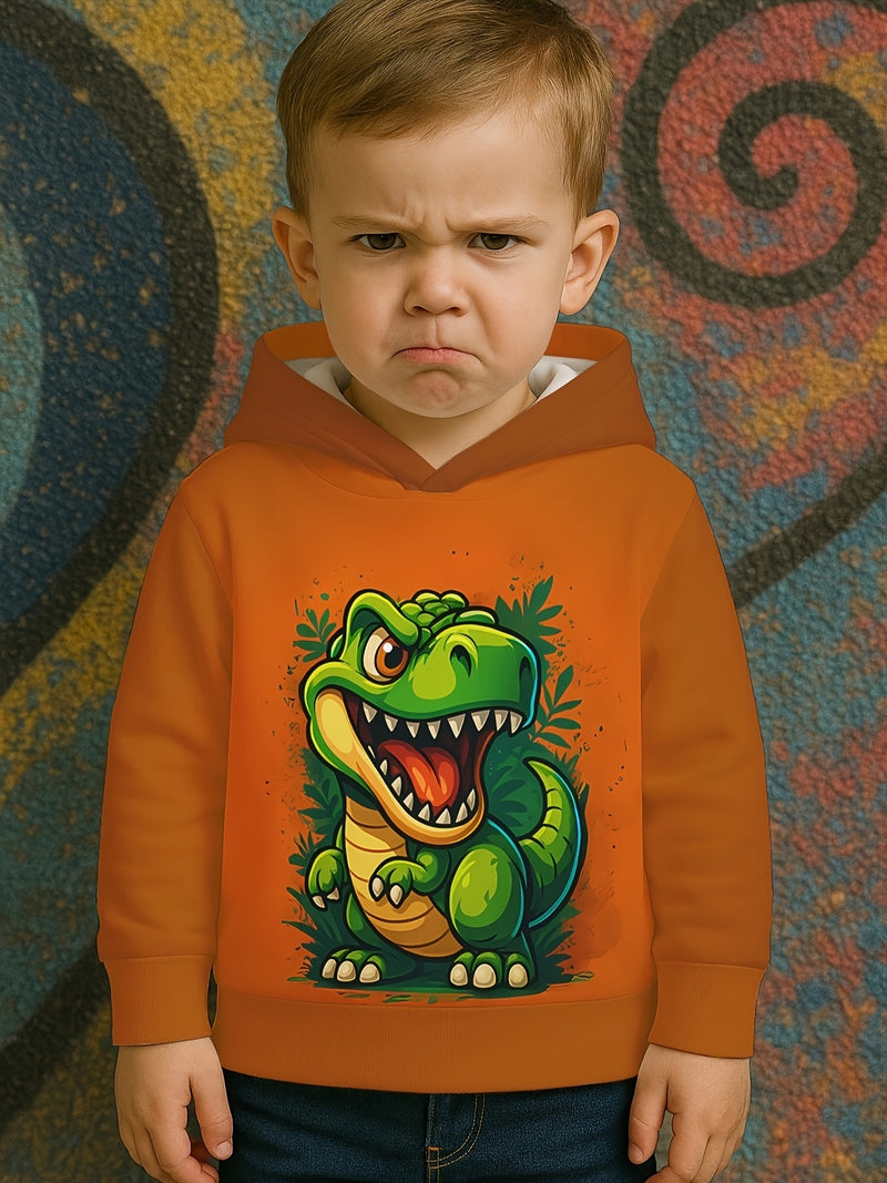 Cute 3D Dinosaur Hoodie for Toddlers  Bright Green Dino.