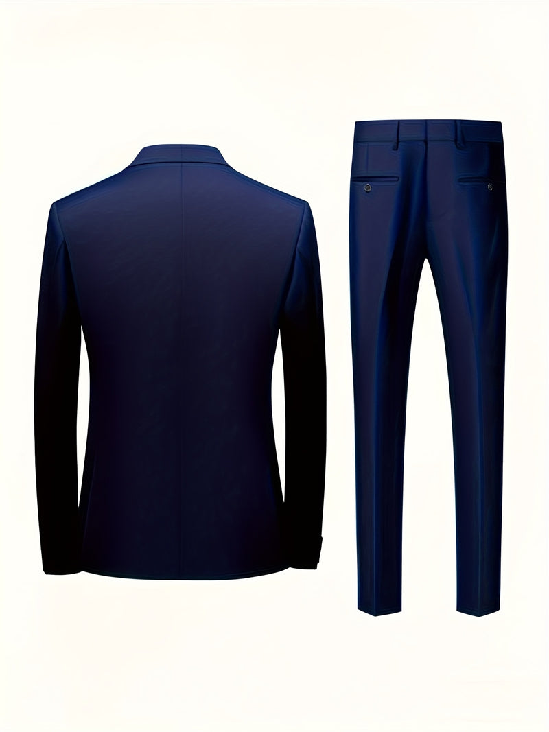 Men's 3pcs Suit Set, Jacket + Vest + Trousers, Fashionable and High-Quality.