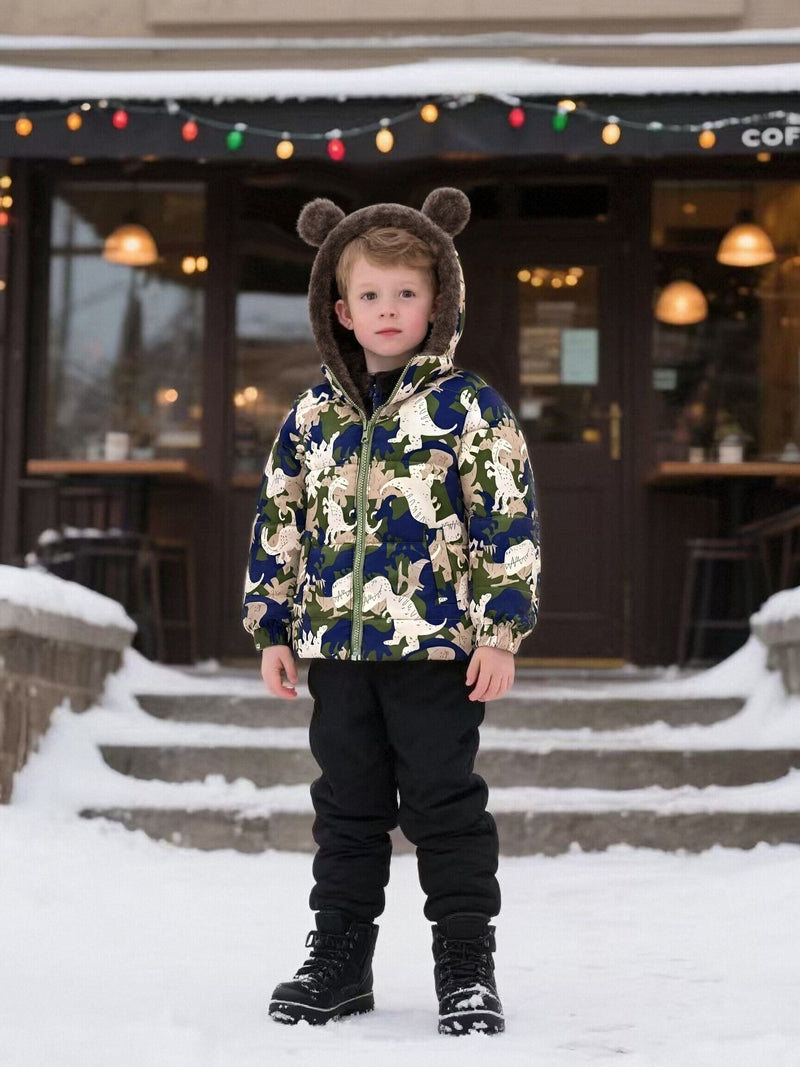 Boys Dinosaur Adventure Hooded Jacket.