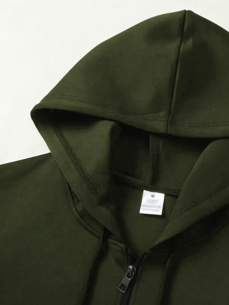 Men's Spanish Flag & Spain Lettering Print Hooded Jacket.