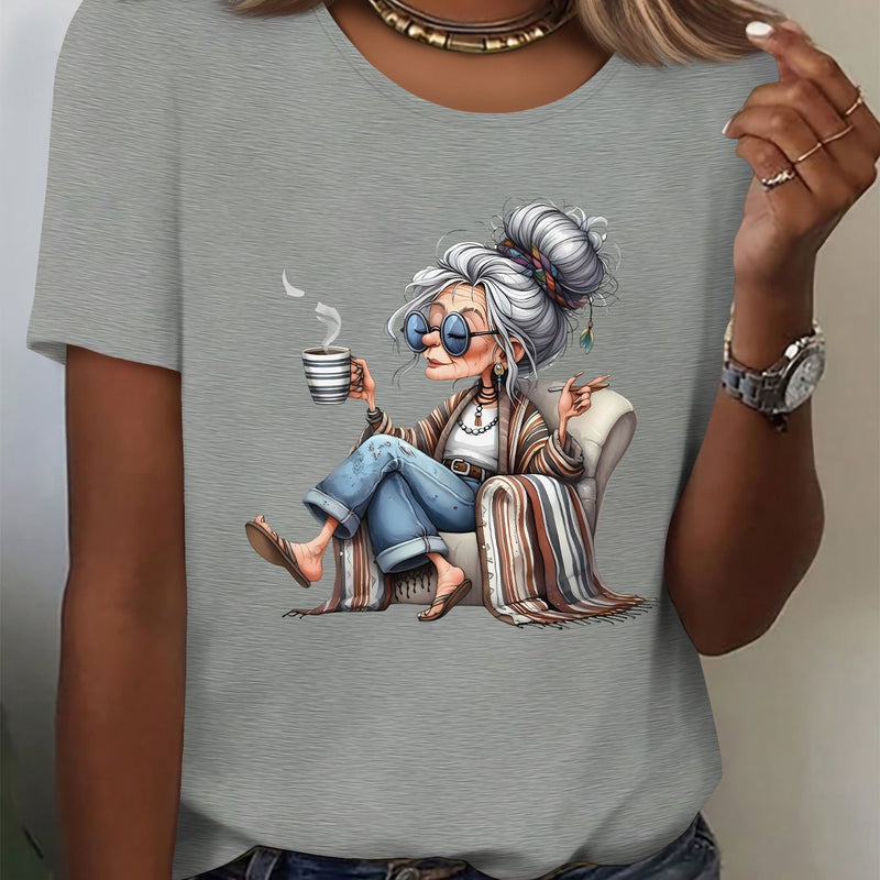 Women’s Home Casual Round Neck Short-Sleeved Top.