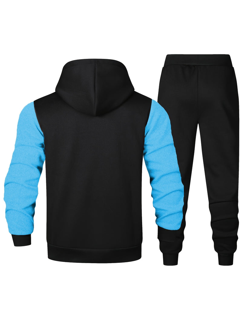 Men's Casual Sports Two-Piece Set Includes a Hooded Sweatshirt And Pants.