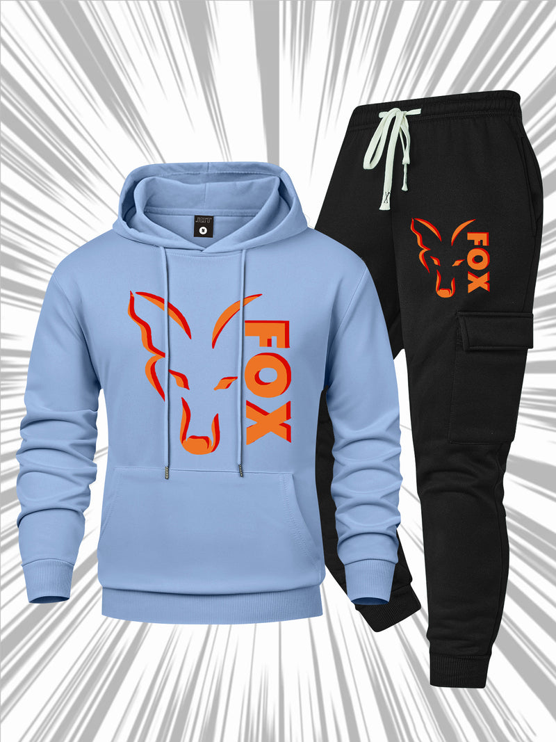 Men's Casual 2pcs Set, Fashion Long Sleeve Streetwear Hoodie.