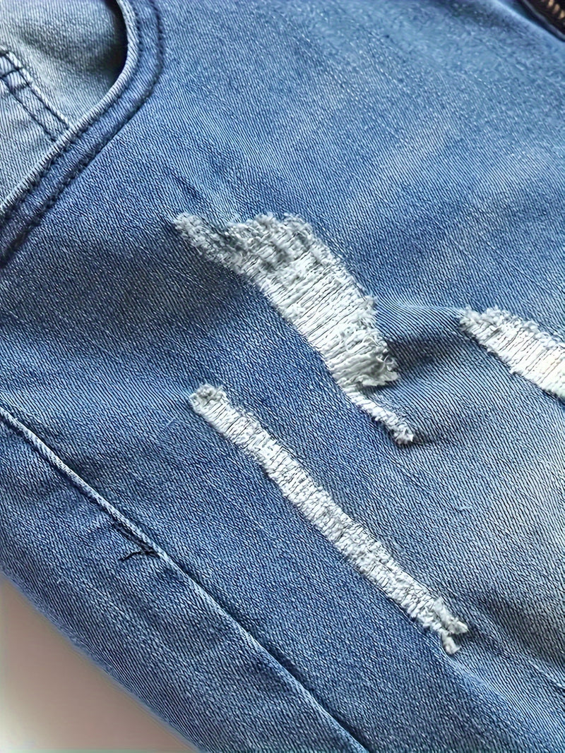 Men's Skinny Jeans with Distressed Knee holes.