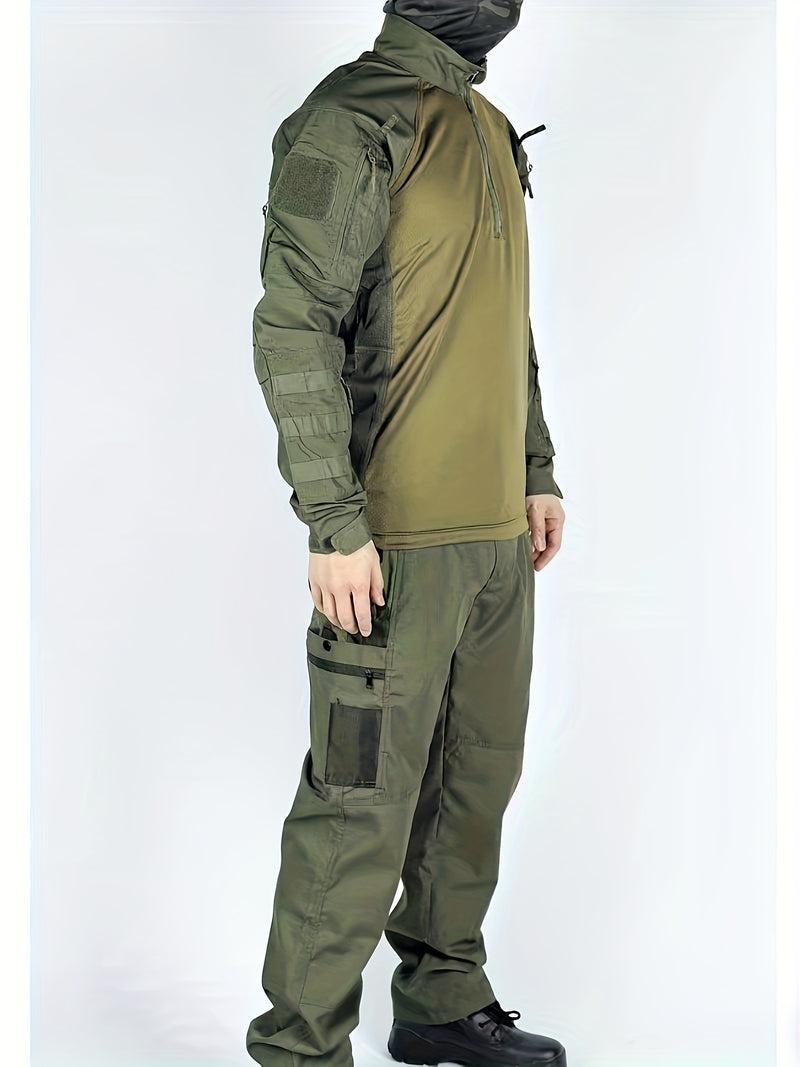 Men's Outdoor Sports Leisure Outfit Consisting of a Long-Sleeve Top And Pants.