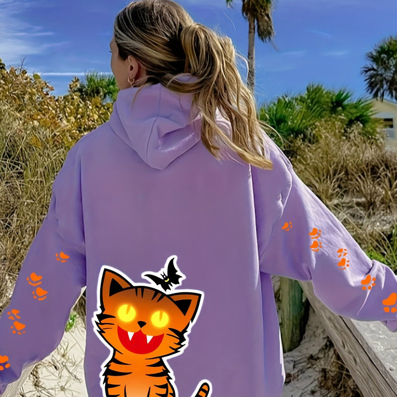 Women’s Kitten Butterfly Cat Paw Print Hoodie.