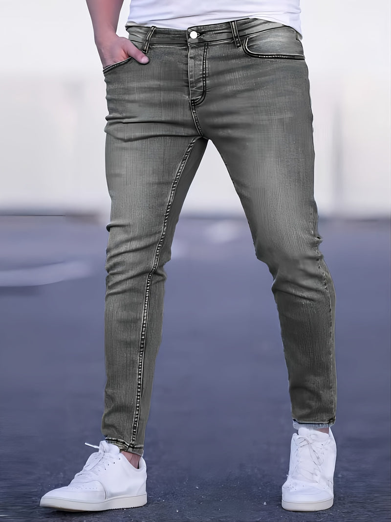 Men's Casual Slim Fit Stretch Denim Pants.