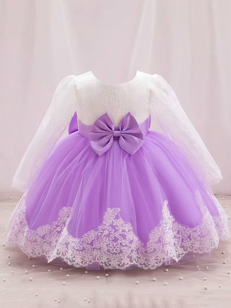 New Bow Children's Dress, Infant & Toddler Christening Gown.