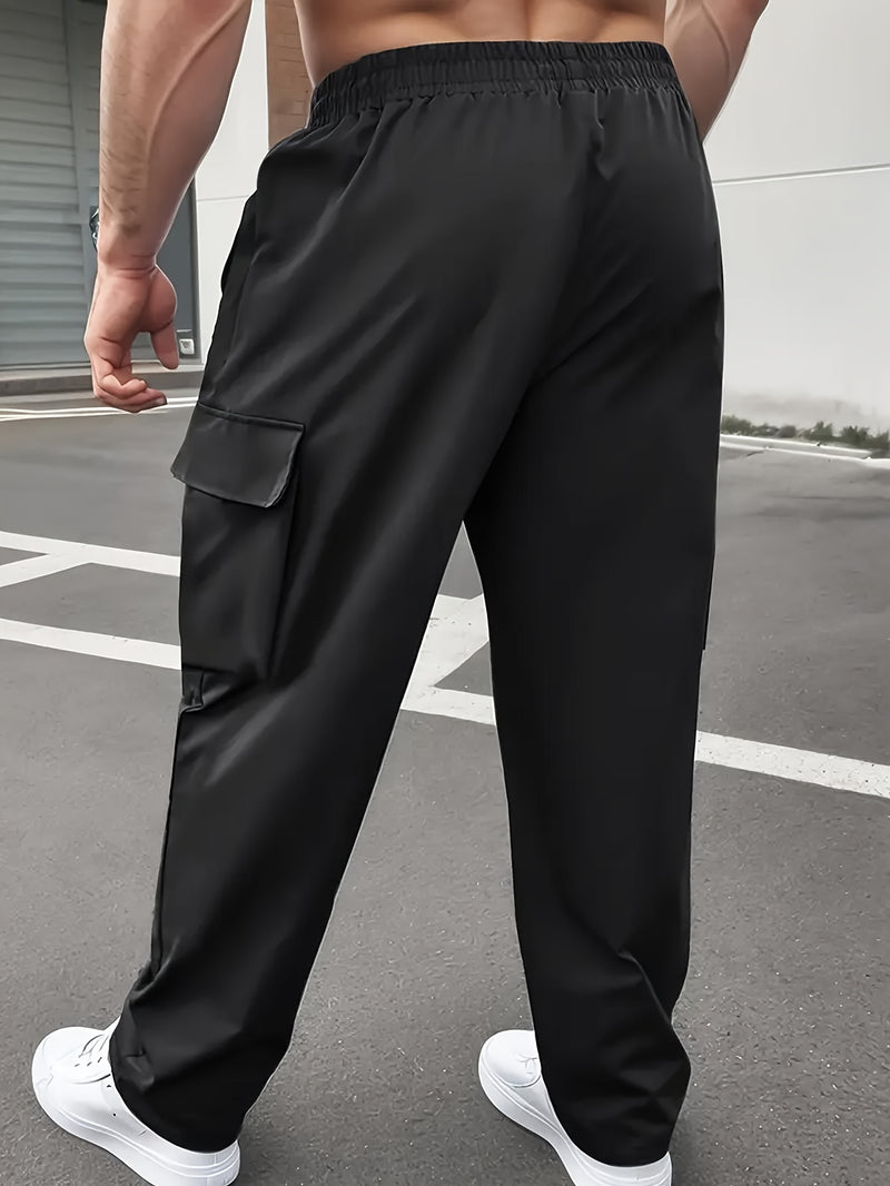 Men's Heavy-Duty Work Pants with Zippered Utility Pockets.