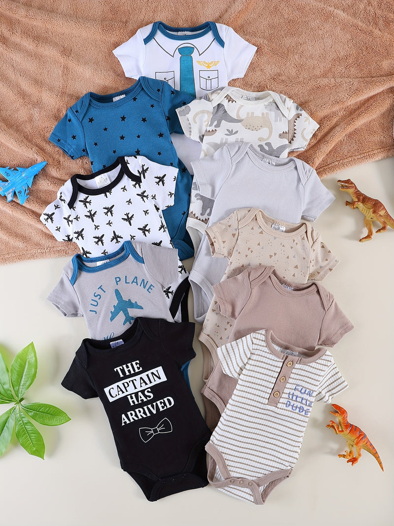 10pcs Spring And Summer Newborn Outfits for Boys And Girls.