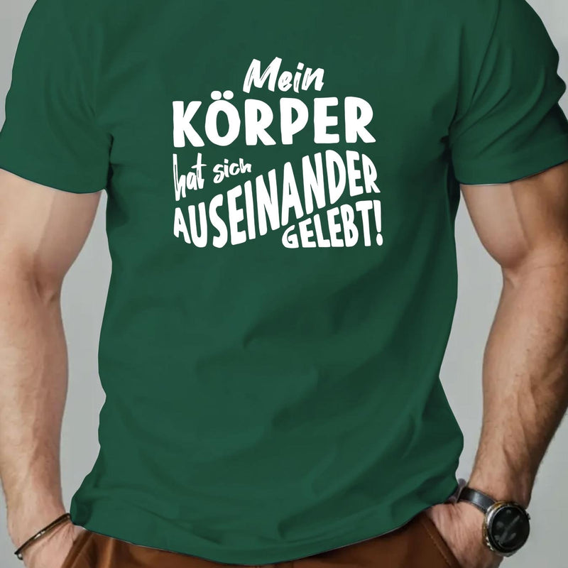 Men's KOPPER English Pattern Summer Casual Crew Neck Short T-Shirt.
