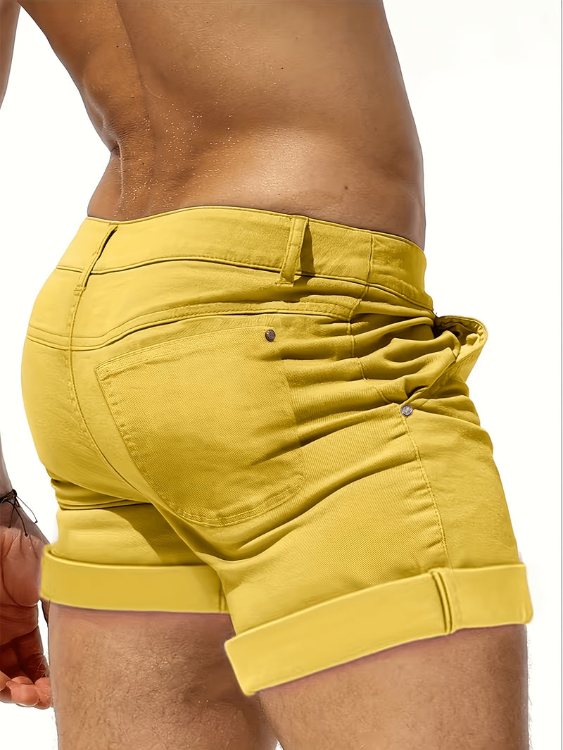 Gengyuan'S of Men'S Casual Stretch Denim Shorts - Classic Regular Fit.