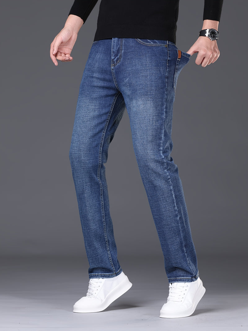 Men's Stretch Slim Straight-Leg Jeans for Spring And Autumn.