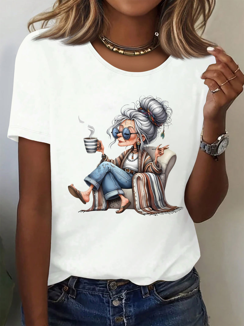 Women’s Home Casual Round Neck Short-Sleeved Top.