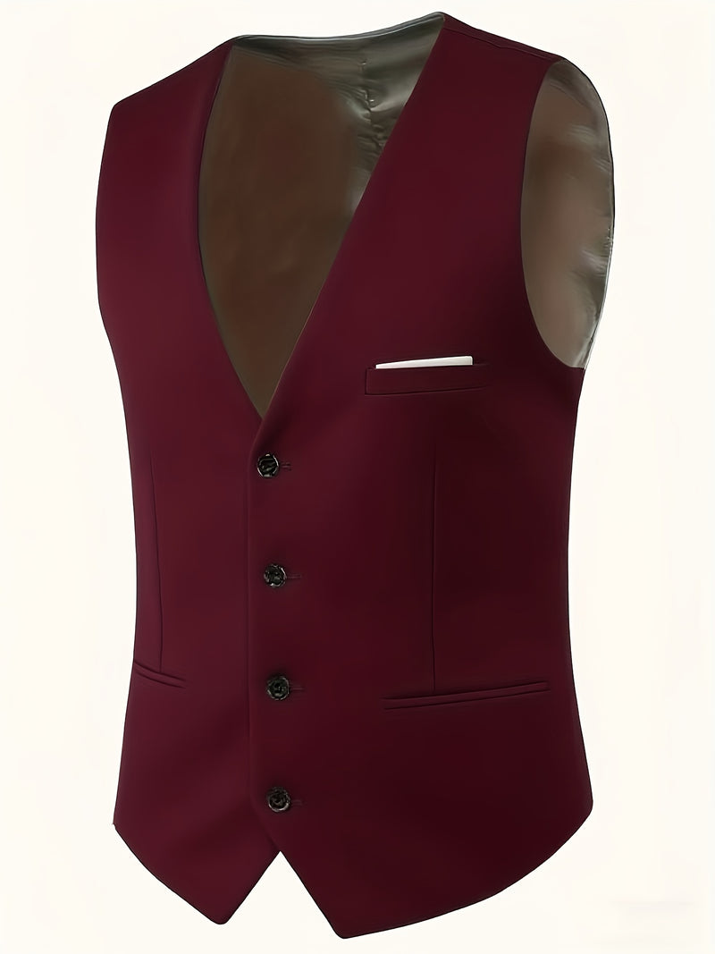 3pcs Men's Suit Set, All-Season Business Wedding Party, Suit Jacket,