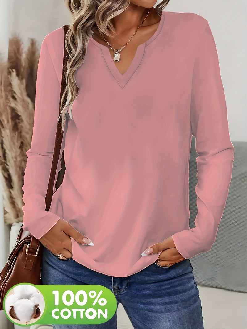 2pcs Autumn/Winter New V-Neck 100% Long Sleeve T-Shirts.