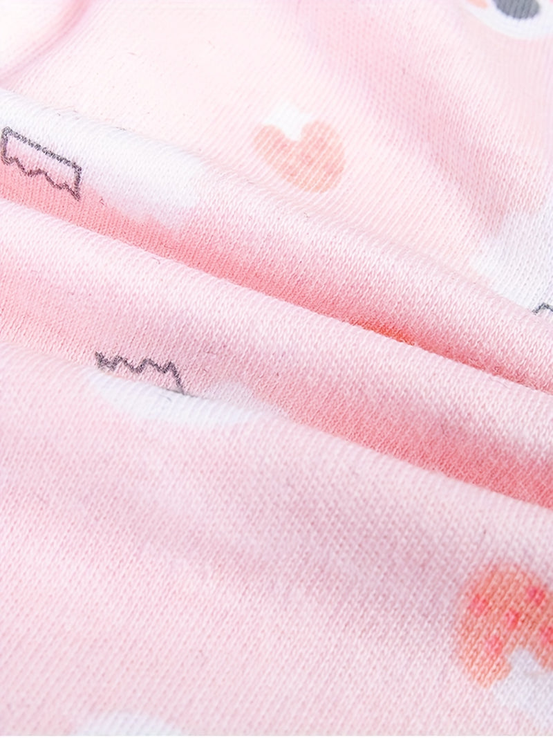 5pcs Baby Bodysuit Set with 5 Pairs of Newborn Pants, Girls Clothing Outfit.