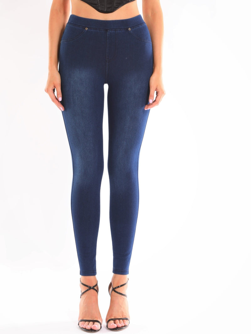 1 Pair of Women's Mid-Blue Washed Jeans.
