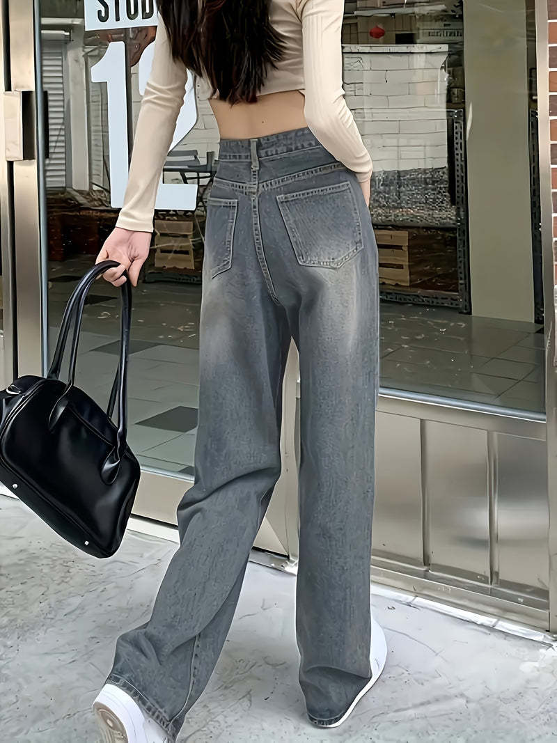 Vintage High-Waisted Straight-Leg Women's Jeans.
