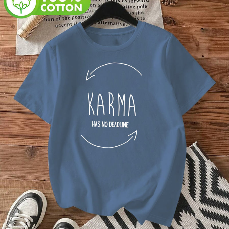 Women's Stylish Printed Round Neck Short-Sleeve T-Shirt.