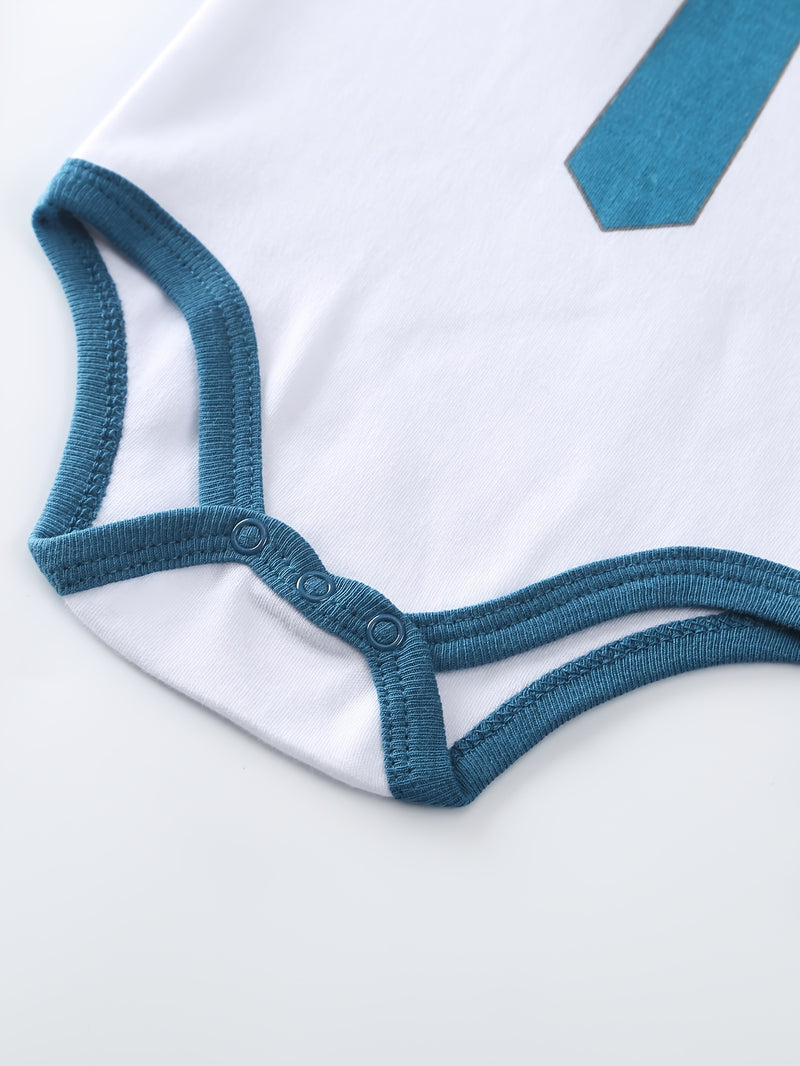 5pcs Boys' Casual Romper, Boys' Suitable for Newborn Children's.